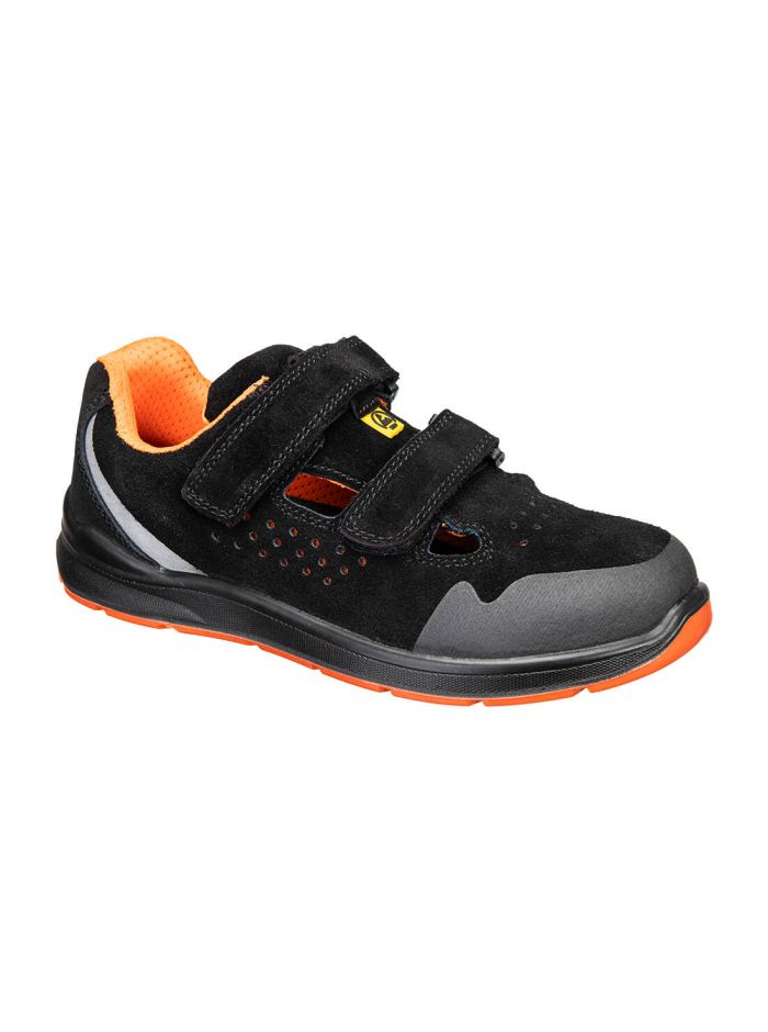 Steel Cow Suede Sandal S1P ESD SR FO, 35, Y, Black/Grey