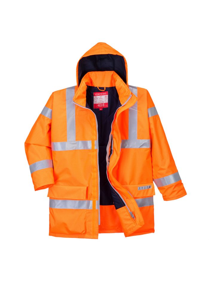Bizflame Rain Hi-Vis FR Winter Jacket, 4XL, R, Orange