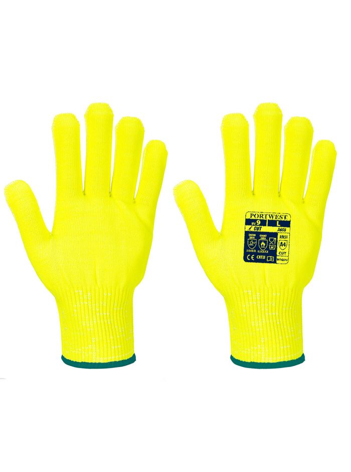 Cut D13 Viz-Tex Liner Glove, L, R, Yellow