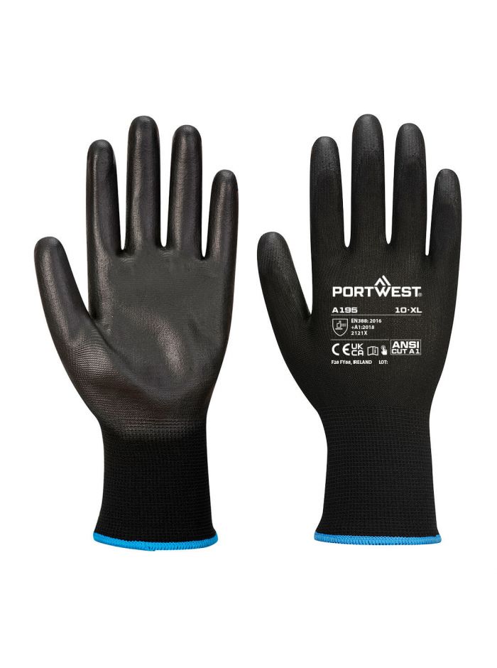 Grip 13 PU Touchscreen Glove , L, R, Black