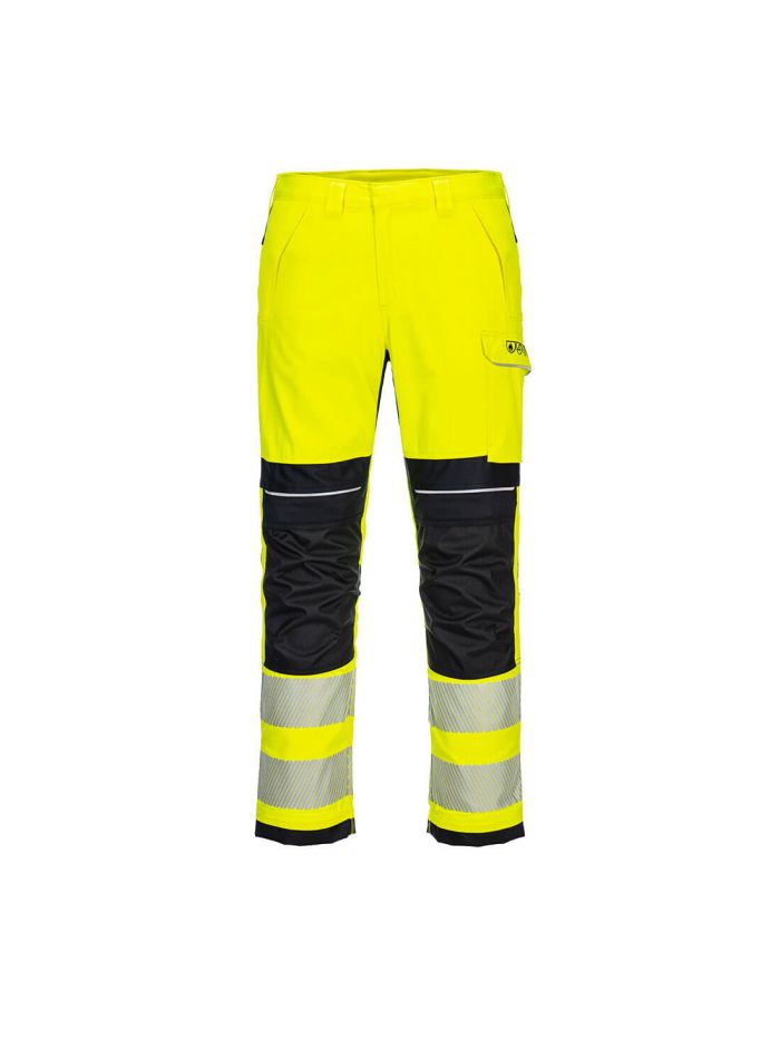 PW3 Modaflame Work Hi-Vis Multi-Norm FR Trousers, 28, R, Yellow/Black