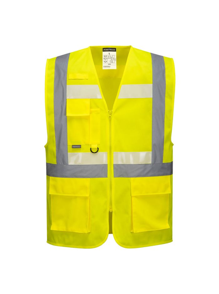 Glowtex Ezee Zip Executive Vest, L, R, Yellow