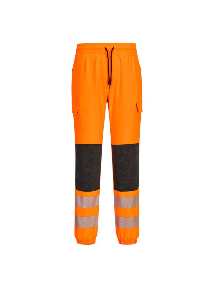 PW3 Hi-Vis Flexi Joggers, L, R, Orange/Black