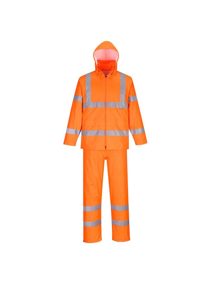 Hi-Vis Rain Suit , 4XL, R, Orange
