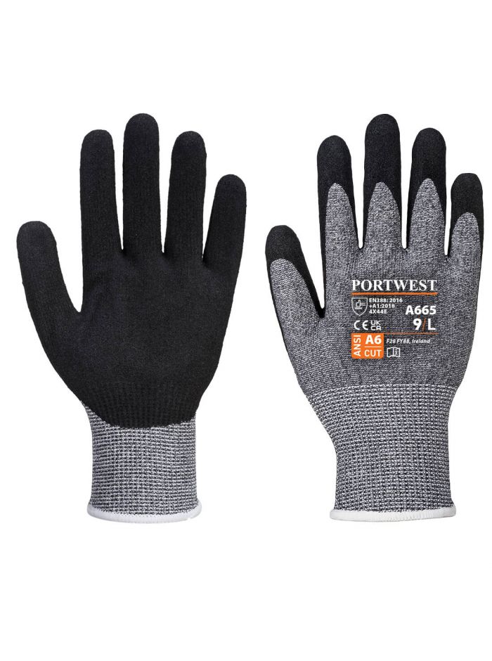 Cut E13 Nitrile Glove, L, R, Grey