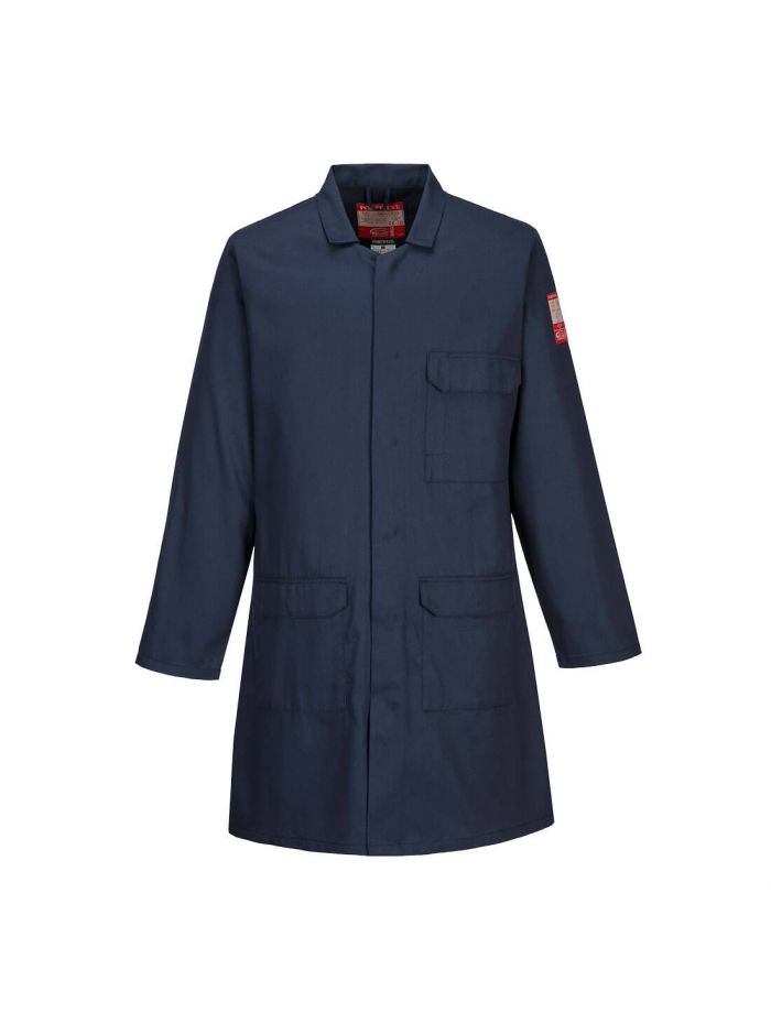 Bizflame Work Lightweight FR Coat, L, R, Navy