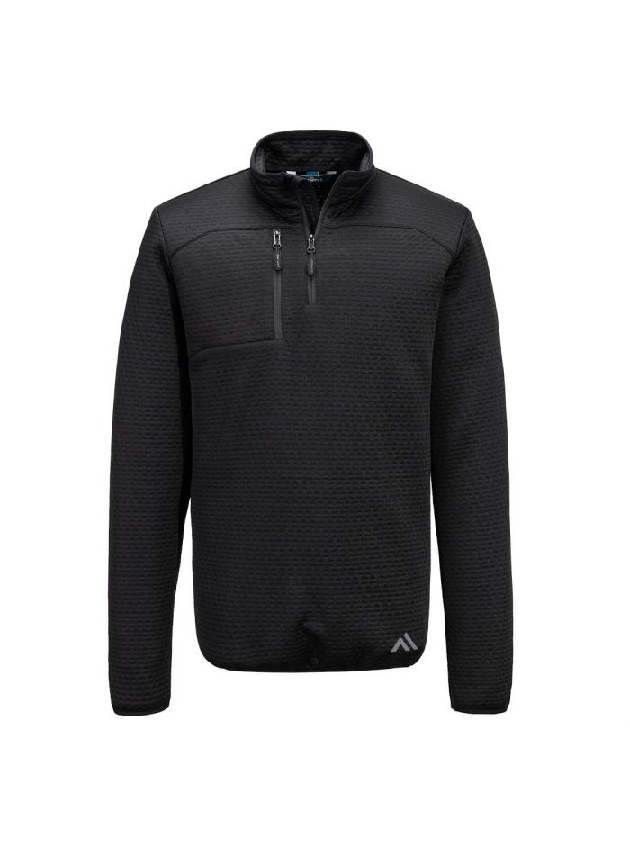 KX3 Sport Textured 1/4 Zip Sweatshirt, L, R, Black