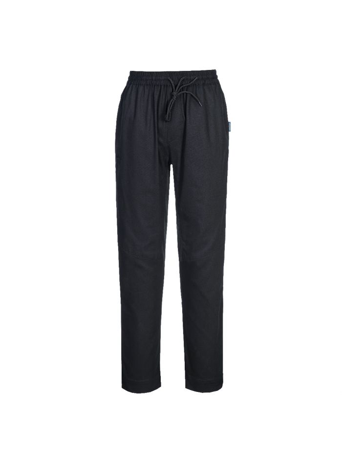 Chef's Cotton Mesh Air Pro Stretch Trousers , L, R, Black