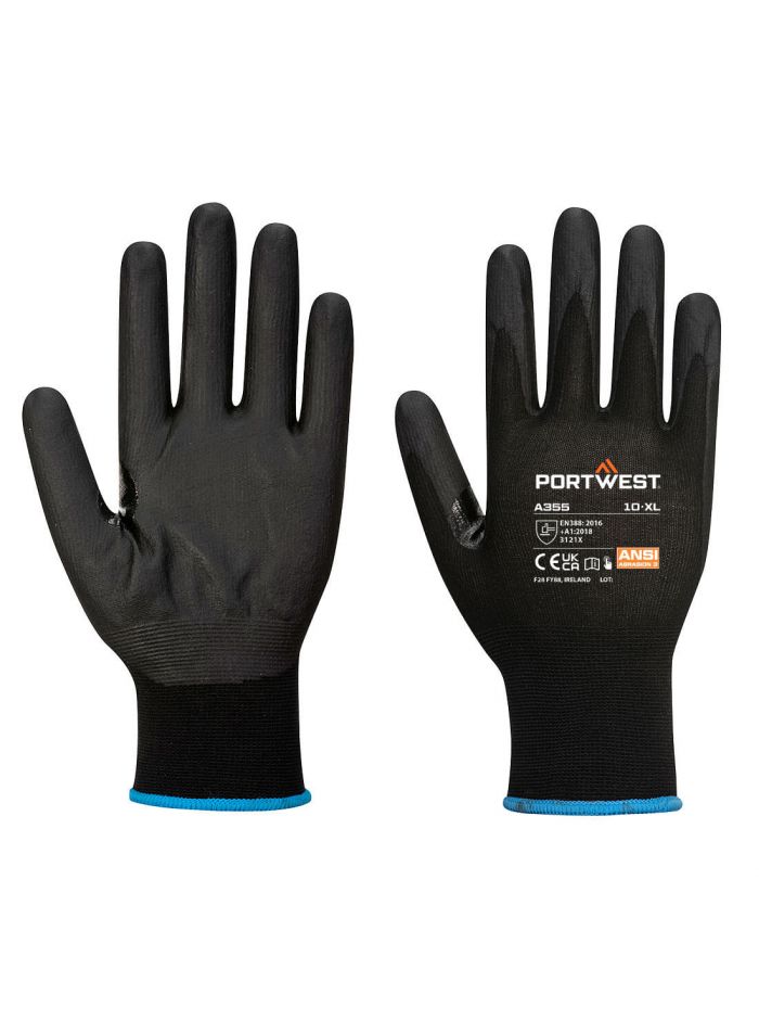 Grip 15 Nitrile Foam Touchscreen Glove (Pk12), L, R, Black