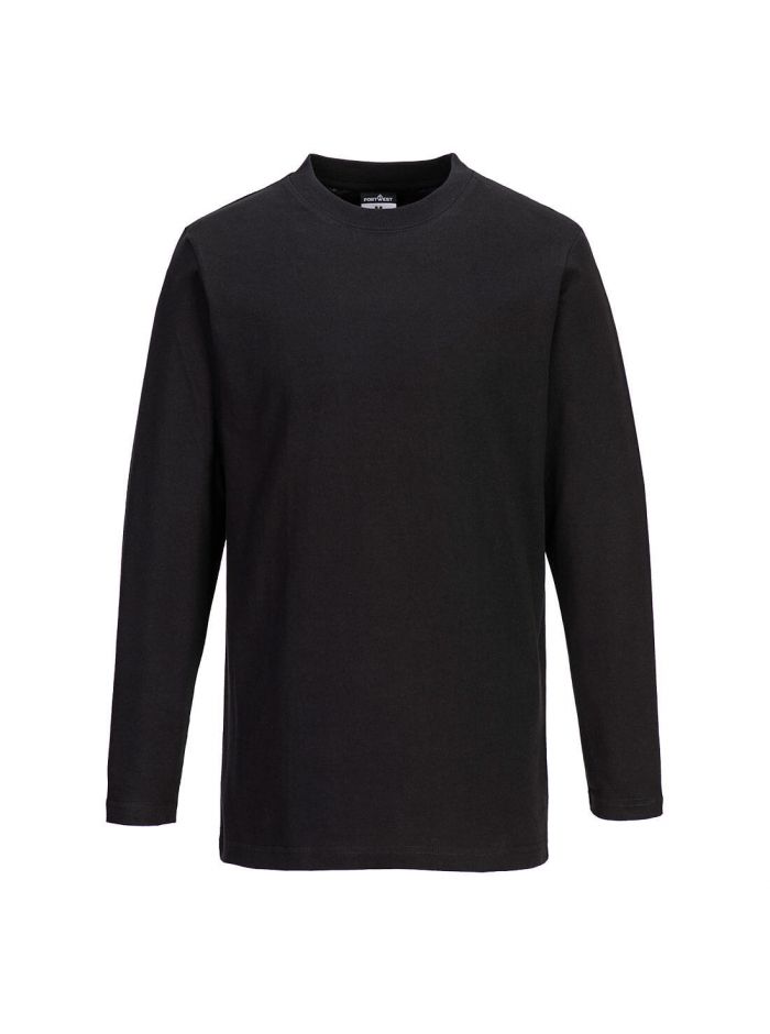 Cotton T-Shirt L/S, L, R, Black